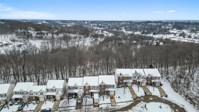 view of snowy aerial view