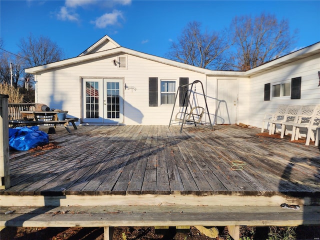 deck with french doors