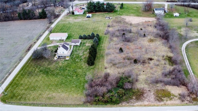 aerial view with a rural view