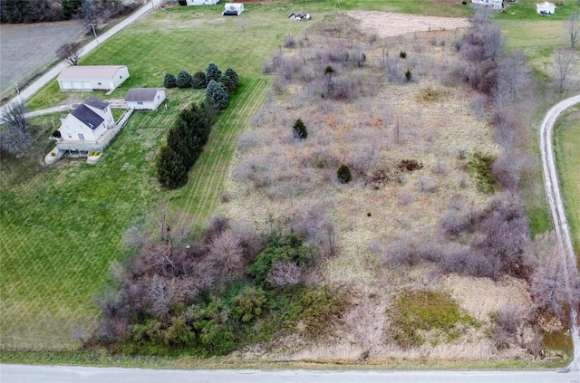 aerial view with a rural view