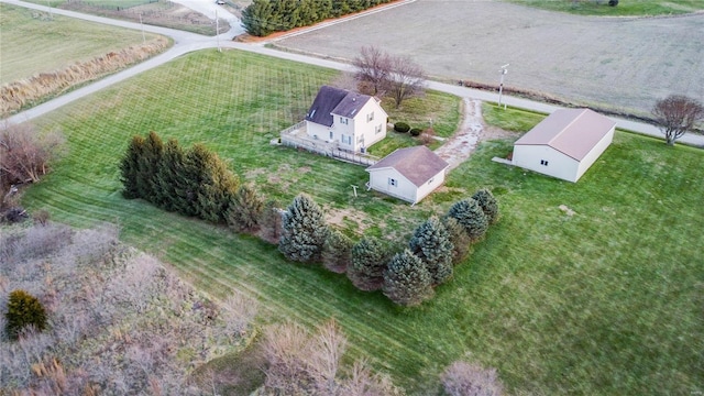 aerial view with a rural view