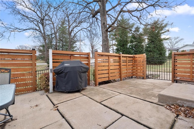 view of patio with grilling area