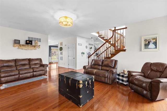 living room featuring wood-type flooring