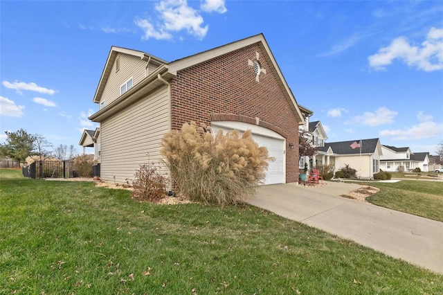 view of property exterior featuring a lawn