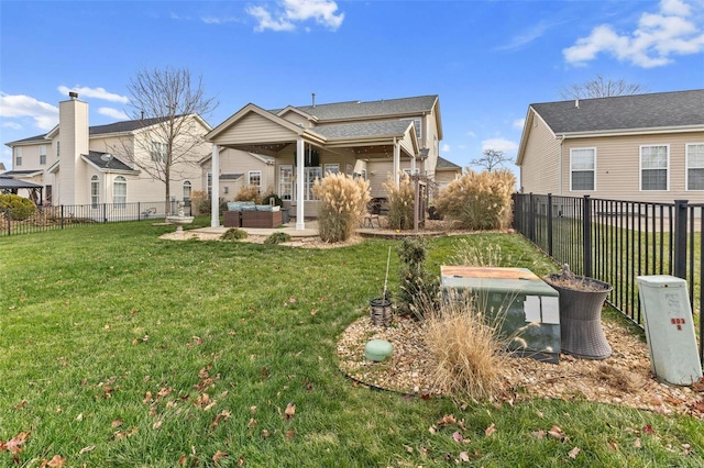 view of yard with outdoor lounge area and a patio area