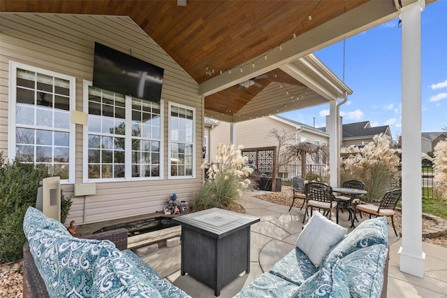 view of patio with outdoor lounge area