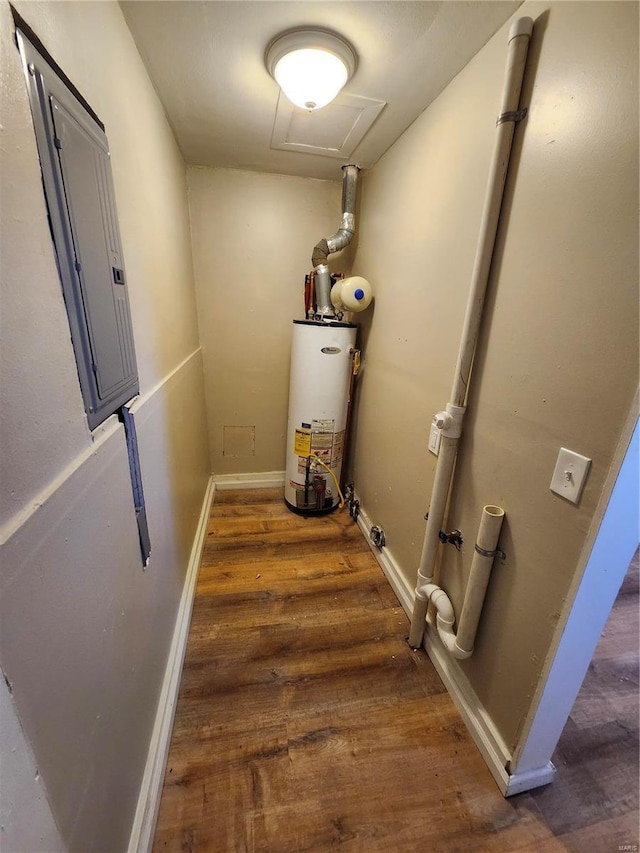 utility room with gas water heater