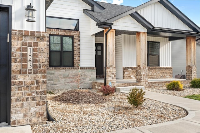 entrance to property with a porch