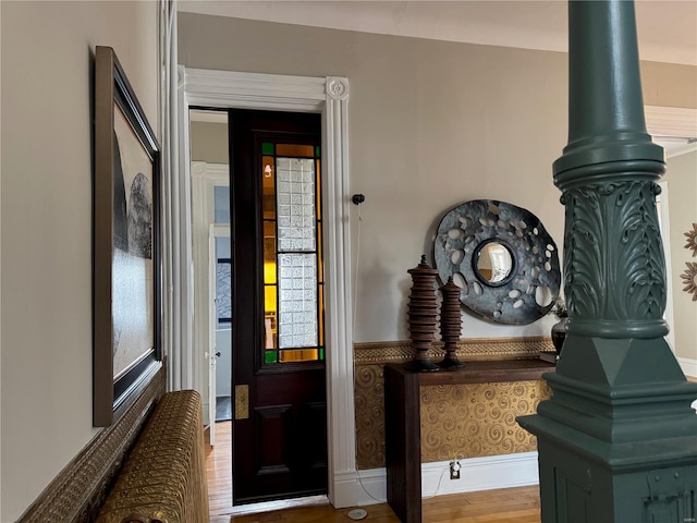 entryway featuring hardwood / wood-style flooring