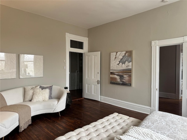 living room with hardwood / wood-style flooring