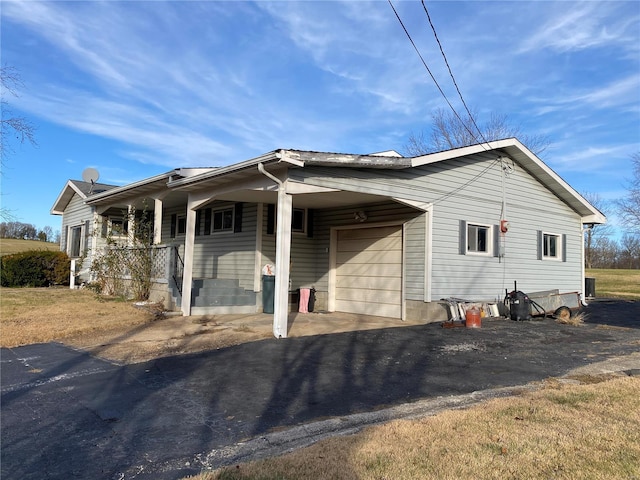 exterior space featuring a garage