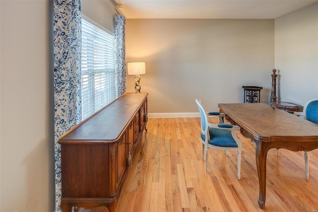 office area featuring light hardwood / wood-style floors