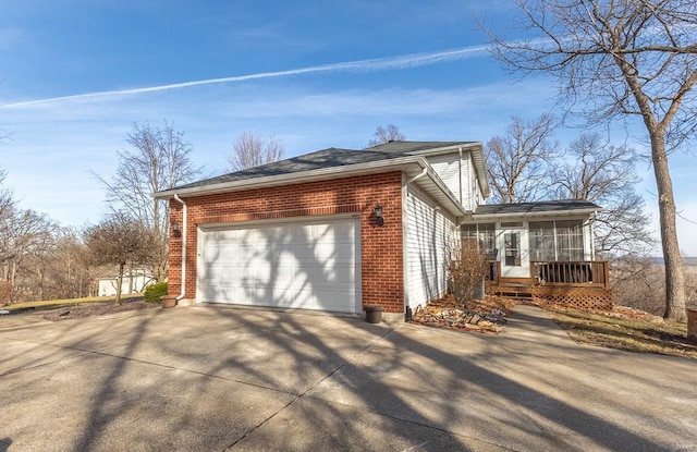 view of home's exterior featuring a garage