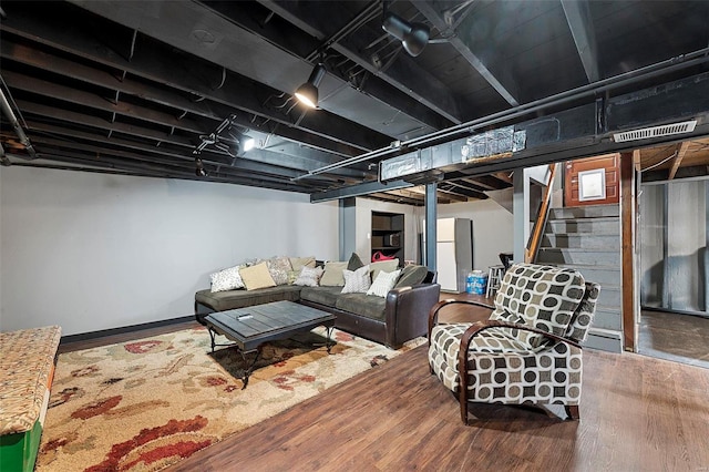 living room featuring wood-type flooring