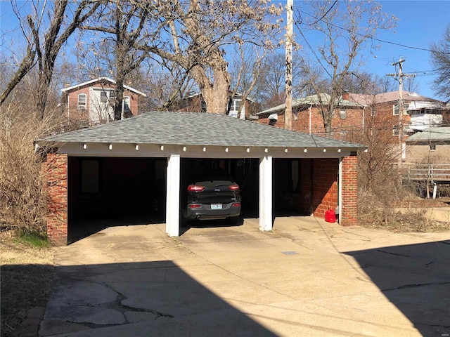 view of garage