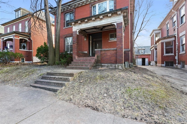 view of front of home with central air condition unit