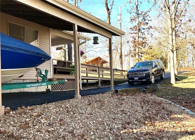 view of home's exterior featuring a deck