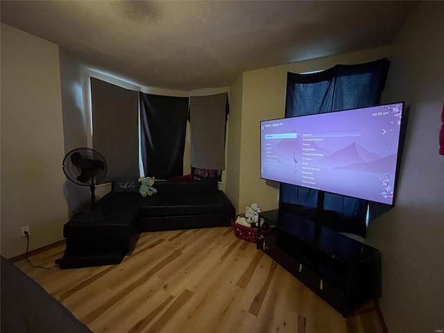 living room with hardwood / wood-style flooring