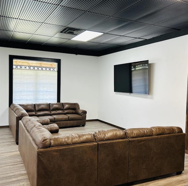 living room featuring light hardwood / wood-style flooring