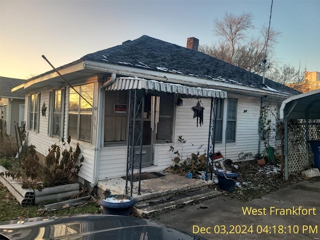 view of bungalow-style home