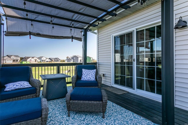 deck with a pergola