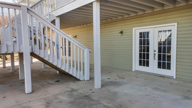 view of patio / terrace featuring french doors