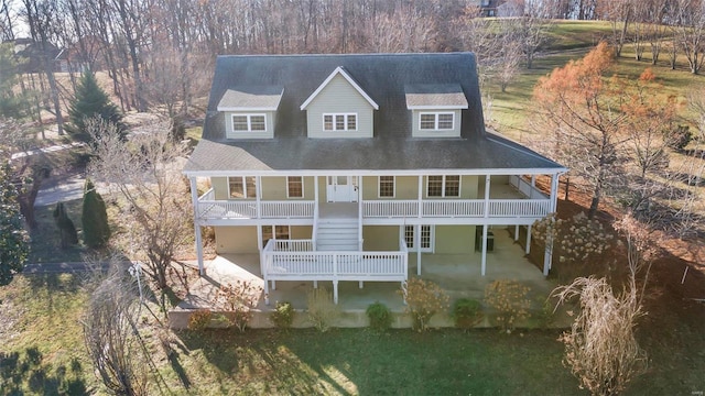 back of property featuring french doors