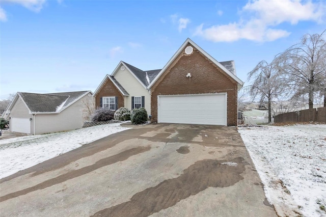 view of front of property featuring a garage