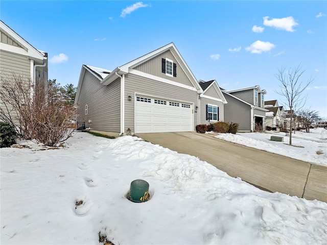 view of front of home with a garage