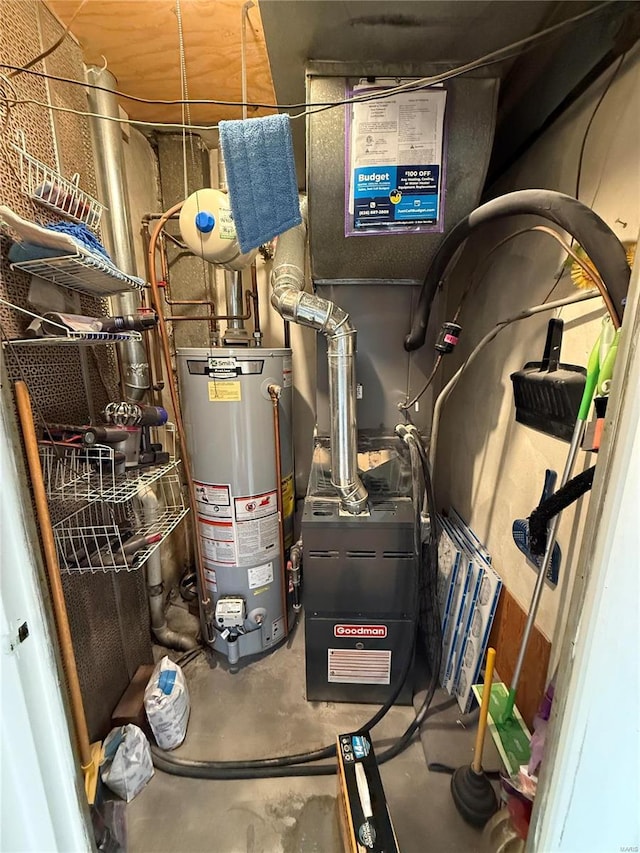 utilities featuring gas water heater