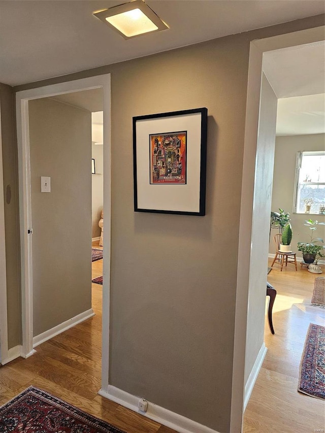 hall featuring light wood-type flooring