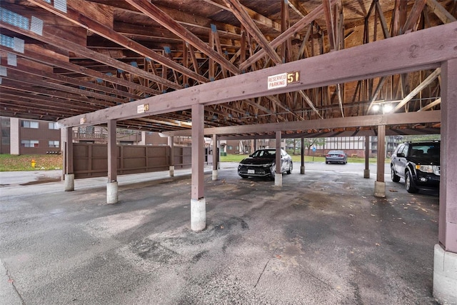 garage with a carport