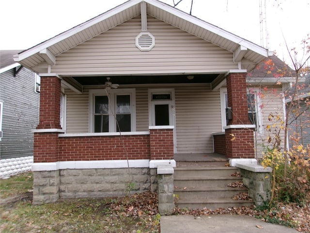 bungalow-style home with covered porch