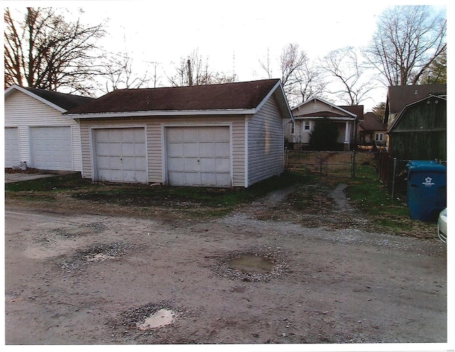 view of garage