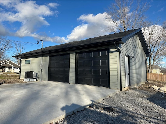 garage with central AC unit