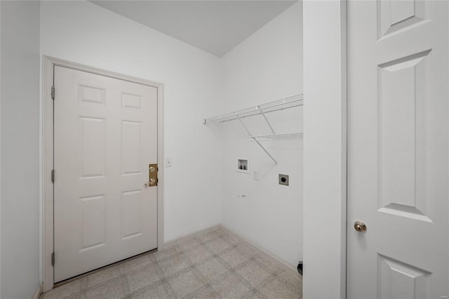 clothes washing area featuring washer hookup and hookup for an electric dryer