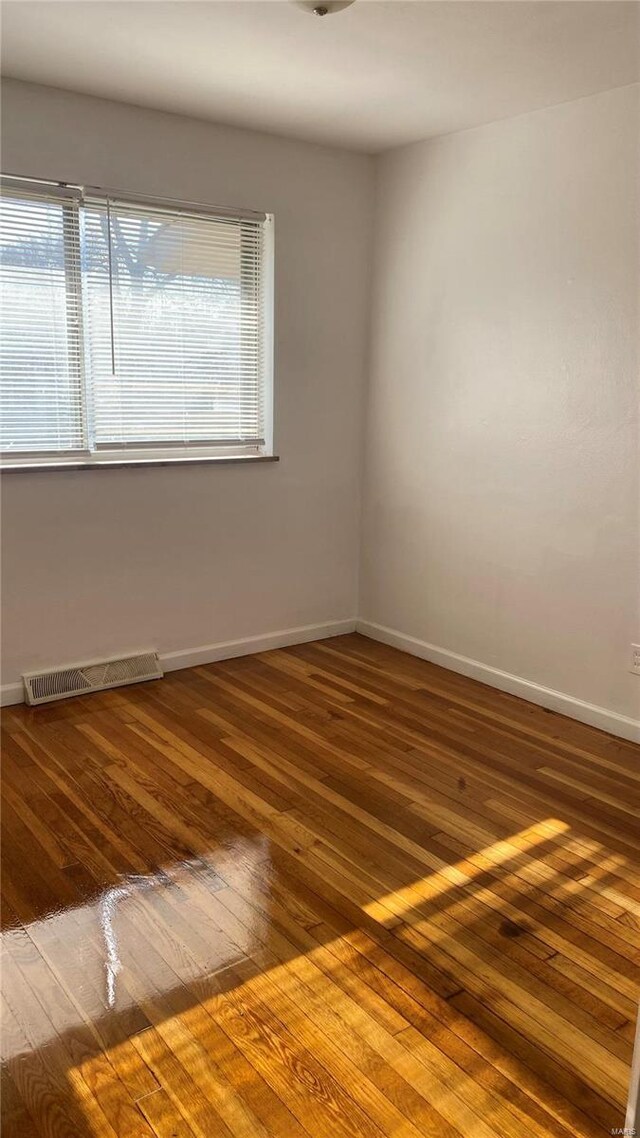 empty room with plenty of natural light and wood-type flooring