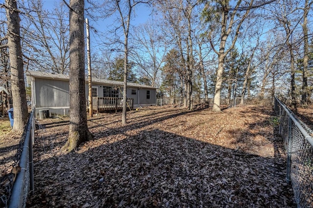 view of yard with a deck