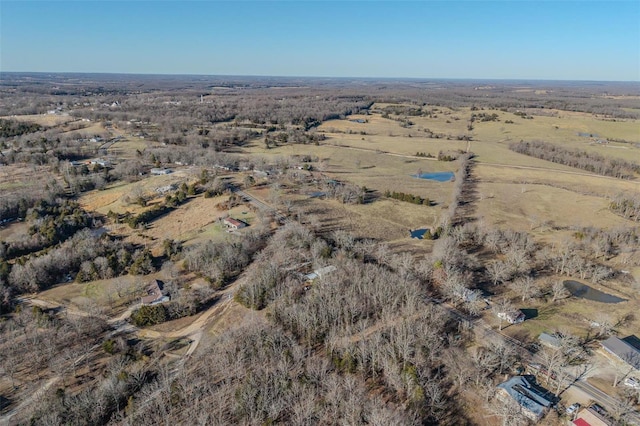 aerial view featuring a rural view