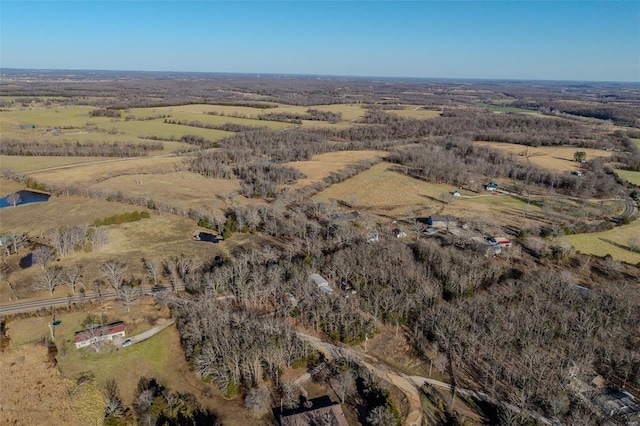 drone / aerial view featuring a rural view