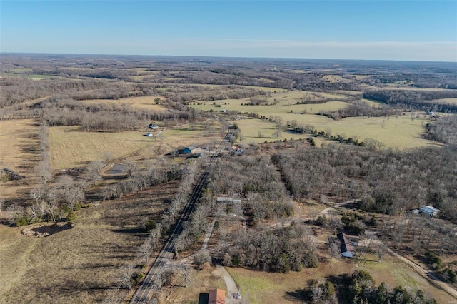 aerial view with a rural view