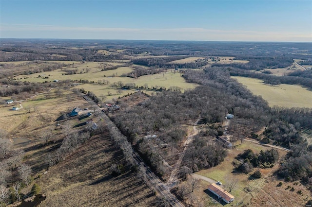 drone / aerial view with a rural view