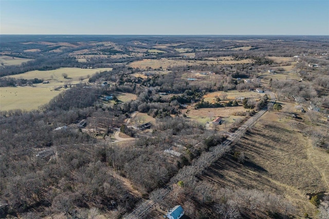 bird's eye view featuring a rural view