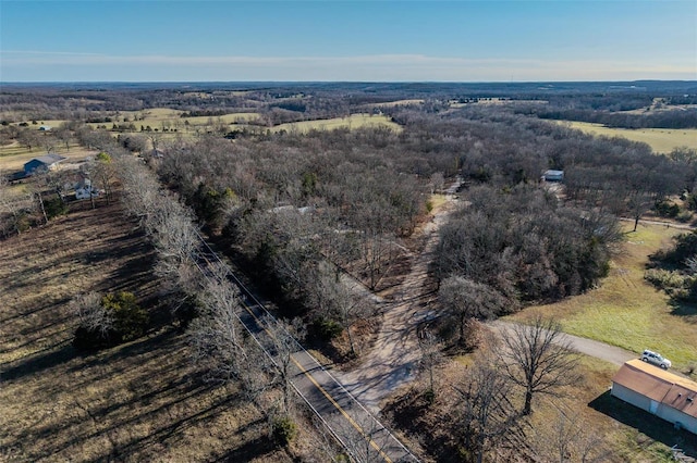 drone / aerial view with a rural view