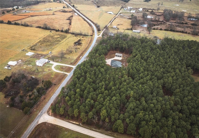 bird's eye view with a rural view