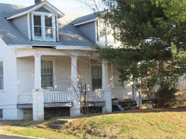 exterior space with covered porch