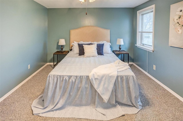 bedroom with carpet floors