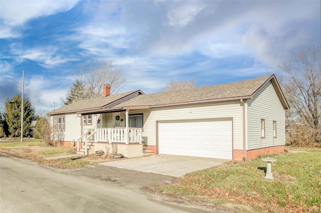 ranch-style home with a garage