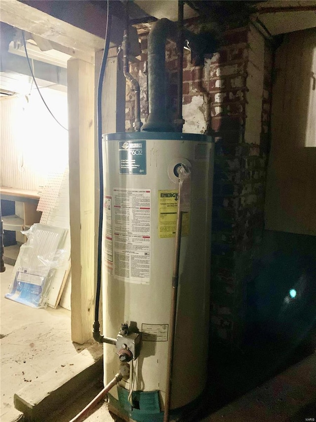 utility room featuring gas water heater