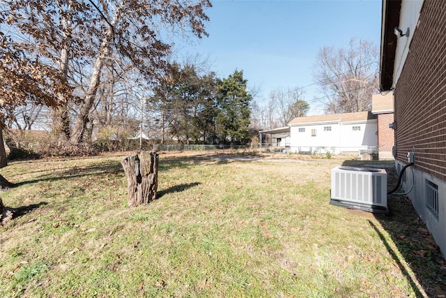 view of yard featuring cooling unit